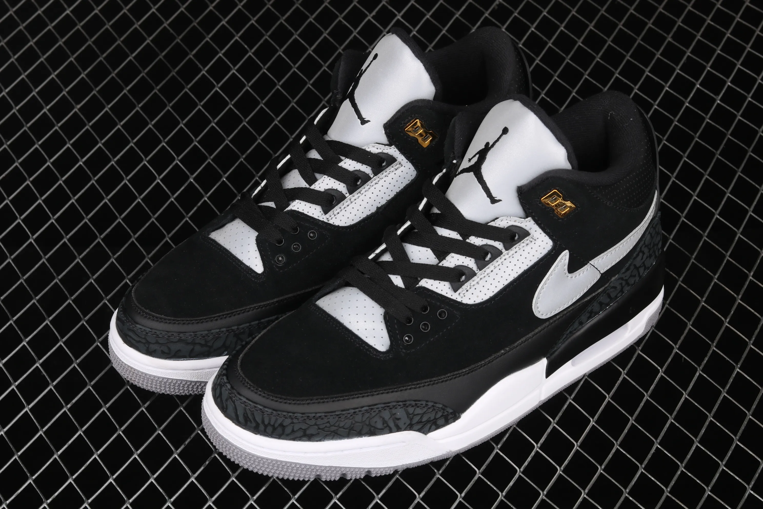 All categories Air Jordan Jordan series basketball shoes Air Jordan 3 Air Jordan 3 Retro Tinker AJ3 Joe 3 reflective black cement CK4348-007